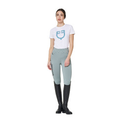 Dames T-shirt met fluwelen monogramlogo Equestro