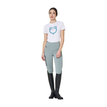 Dames T-shirt met fluwelen monogramlogo Equestro