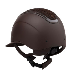 Cap Apocalypse dames matte schaal en glitters Astm F1163-23 goedkeuring Equestro Koffiebruin / koffiebruin