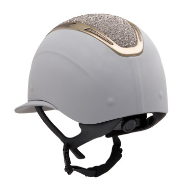 Cap Apocalypse dames met beklede schaal en strass Astm F1163-23 goedkeuring Equestro IJsgrijs / gmt