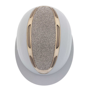 Cap Apocalypse dames met beklede schaal en strass Astm F1163-23 goedkeuring Equestro IJsgrijs / gmt