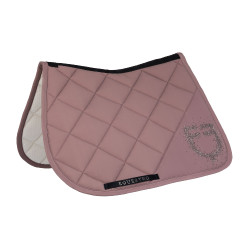 Springzadeldek logo in strass Equestro Gewei Beige