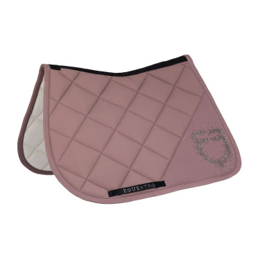 Springzadeldek logo in strass Equestro Gewei Beige