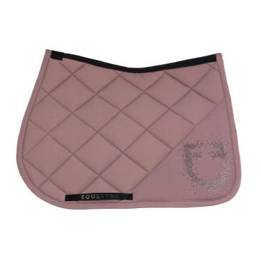 Springzadeldek logo in strass Equestro Gewei Beige