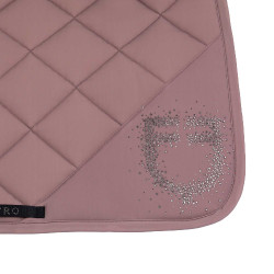 Springzadeldek logo in strass Equestro Gewei Beige