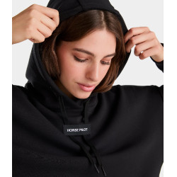 Dames paardrijhoodie Horse Pilot Zwart