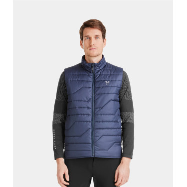 Mouwloze verwarmde paardrijdjas Horse Pilot E-Kelvin voor heren Marine Marineblauw