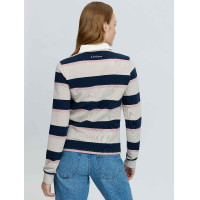 Sloane Stripe Rugbyshirt Stone LeMieux dames Sloane Stripe Rugbyshirt Stone LeMieux dames