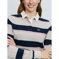 Sloane Stripe Rugbyshirt Stone LeMieux dames Sloane Stripe Rugbyshirt Stone LeMieux dames