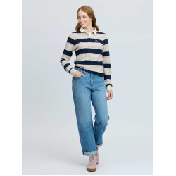 Sloane Stripe Rugbyshirt Stone LeMieux dames