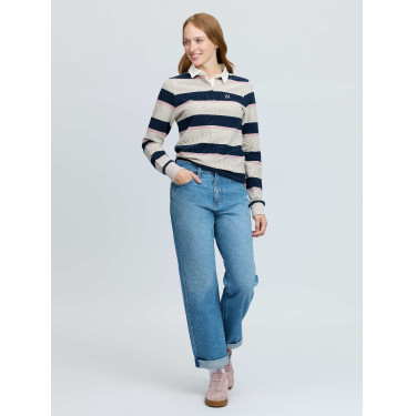 Sloane Stripe Rugbyshirt Stone LeMieux dames