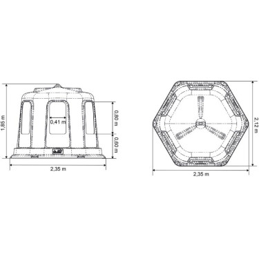 Hexagonale hooiruif RPE groot model La Gée Hexagonale hooiruif RPE groot model La Gée