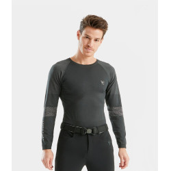 T-shirt Optimax Horse Pilot heren Ijzer Grijs