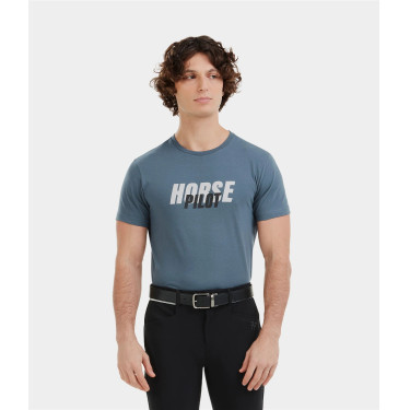 T-shirt Horse Pilot Team heren Vintage indigo Blauw
