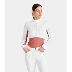 Wedstrijdshirt Monica Horse Pilot lange mouwen dames Baksteenstof Roze