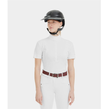 Wedstrijdshirt Monica Horse Pilot dames korte mouw Wit Wedstrijdshirt Monica Horse Pilot dames korte mouw Wit