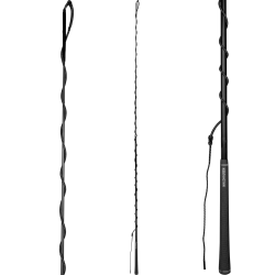 Waldhausen telescopische longeerzweep met golfhandvat Zwart