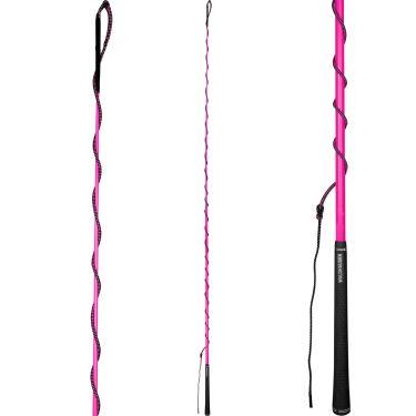 Waldhausen telescopische longeerzweep met golfhandvat Roze neon