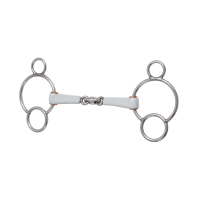 Bit met 3 ringen Beris dubbel gebroken Medium Wit
