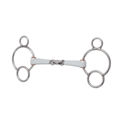 Bit met 3 ringen Beris dubbel gebroken Medium Wit