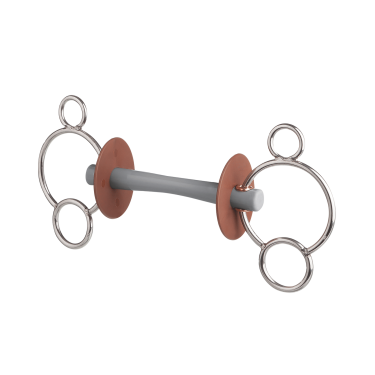 Trens met 3 ringen Beris Comfort mondstuk Zacht Bruin