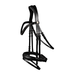 Waldhausen S-Line Blackshine gelakte hoofdstel met gecombineerde pull back neusriem Zwart
