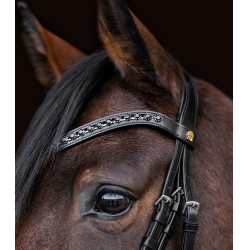 Waldhausen S-Line Blackshine gelakte hoofdstel met gecombineerde pull back neusriem Zwart