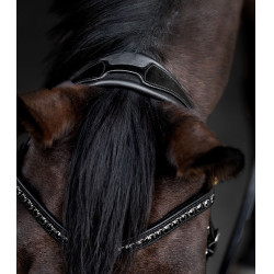 Waldhausen S-Line Blackshine gelakte hoofdstel met gecombineerde pull back neusriem Zwart