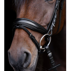 Waldhausen S-Line Blackshine gelakte hoofdstel met gecombineerde pull back neusriem Zwart