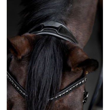 Waldhausen S-Line Blackshine gelakte hoofdstel met gecombineerde pull back neusriem Zwart