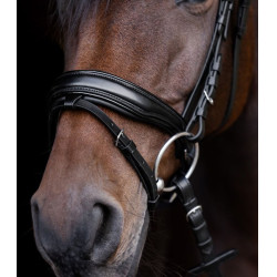 Waldhausen S-Line Blackshine gelakte hoofdstel met gecombineerde pull back neusriem Zwart