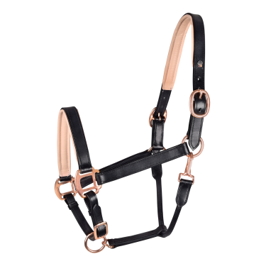 Roze leren halster Waldhausen X-Line Zwart