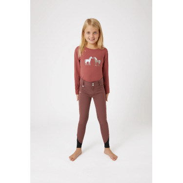 Paardrijbroek met full grip van siliconen Horze Leighton Junior telefoonzak Bordeaux Paardrijbroek met full grip van siliconen Horze Leighton Junior telefoonzak Bordeaux