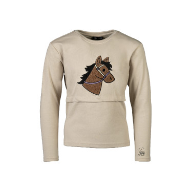Mia HKM lange mouwen poloshirt Beige