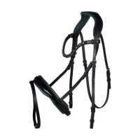 Manchester hoofdstel HKM Zwart / blauw