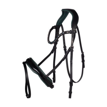 Manchester hoofdstel HKM Zwart / blauw