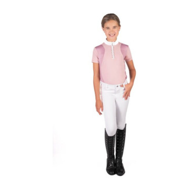 Wedstrijdpolo HKM Glam kind Oudroze
