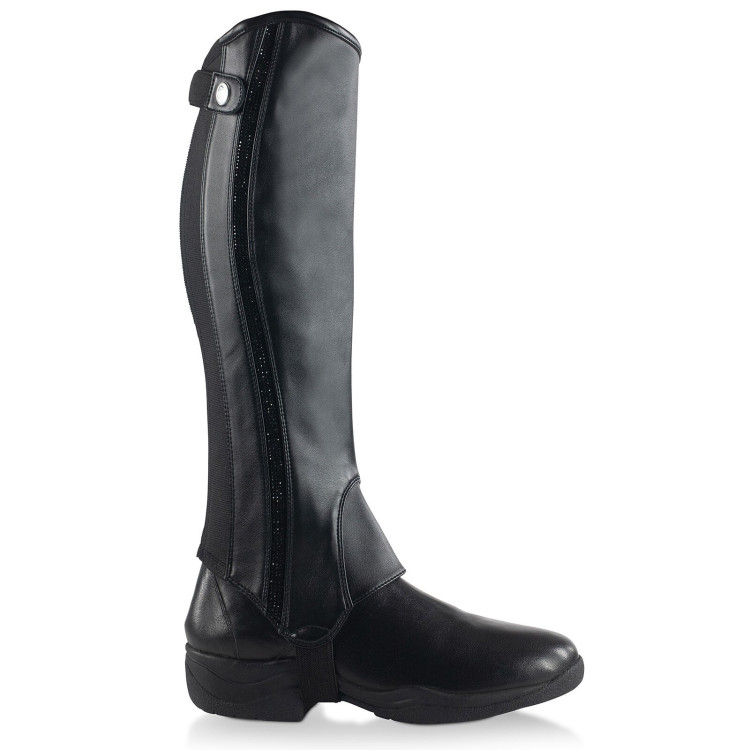 Glanzende PU-leren mini-chaps Sabrina dames Horze