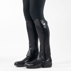 Glanzende PU-leren mini-chaps Sabrina dames Horze Glanzende PU-leren mini-chaps Sabrina dames Horze