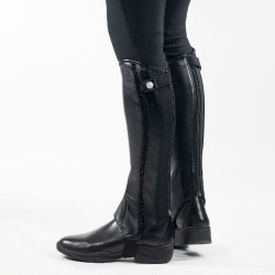 Glanzende PU-leren mini-chaps Sabrina dames Horze Glanzende PU-leren mini-chaps Sabrina dames Horze