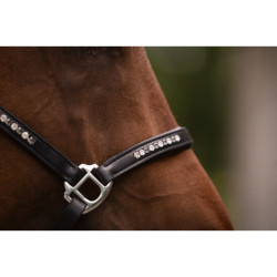 Lederen halster HKM Sparkle Zwart