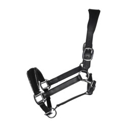 HKM Glamour leren halster Zwart / zilverkleurig