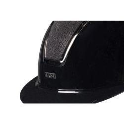 HKM Lady Shield glanzende cap Zwart / zilverkleurig
