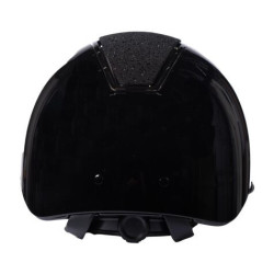 HKM Lady Shield glanzende cap Zwart / zilverkleurig