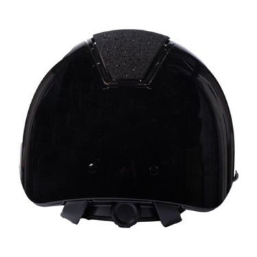 HKM Lady Shield glanzende cap Zwart / zilverkleurig