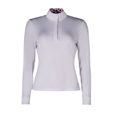 Wedstrijdpolo Hunter met lange mouwen HKM Wit