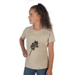 T-shirt HKM Hobby Horsing Regenboog Beige