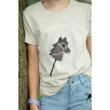 T-shirt HKM Hobby Horsing Regenboog Beige