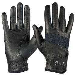 Leren en mesh handschoenen dames Horze