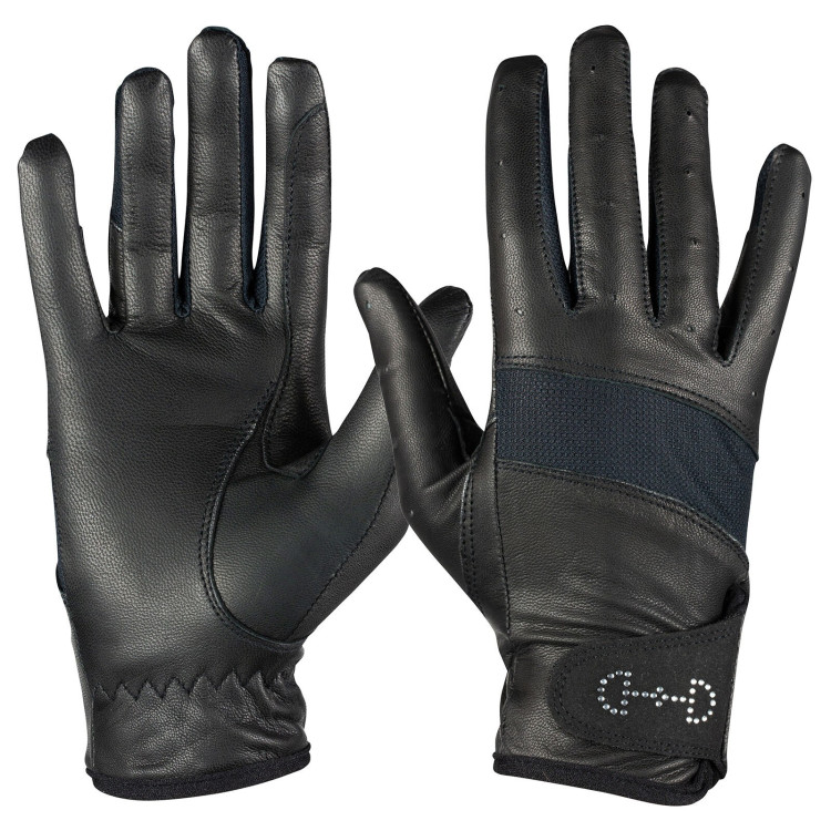 Leren en mesh handschoenen dames Horze